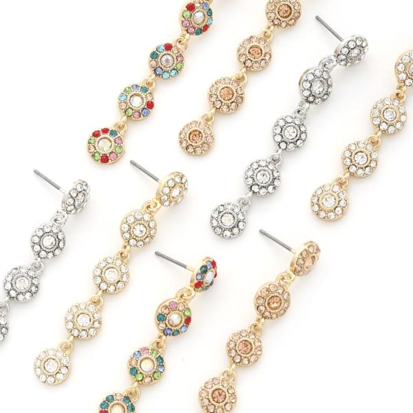 RHINESTONE DROP EARRING