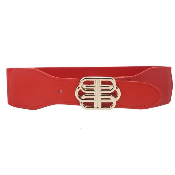 OVERLAPPED MIRROR LOOPED BUCKLE ELASTIC BELT