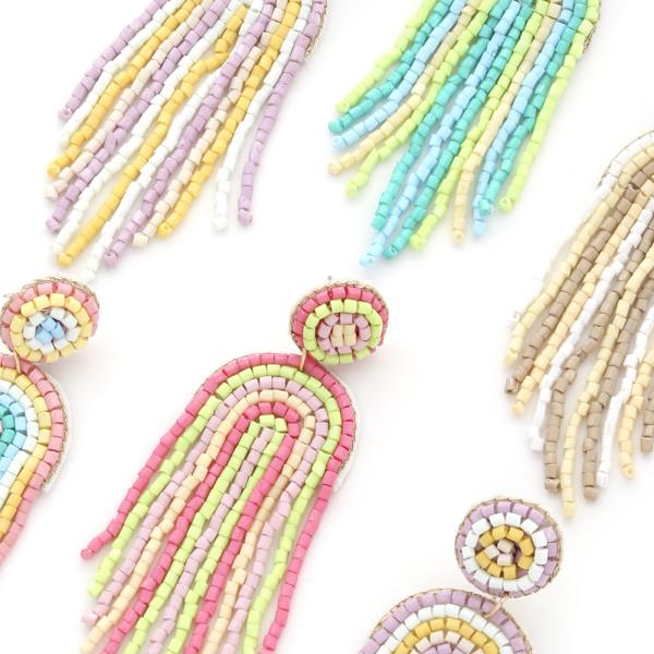 U SHAPE MULTI COLOR DANGLE EARRING