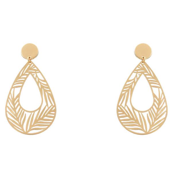 TEARDROP METAL DANGLE EARRING