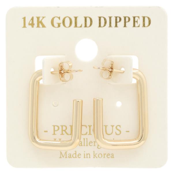 14K GOLD DIPPED RECTANGLE EARRING