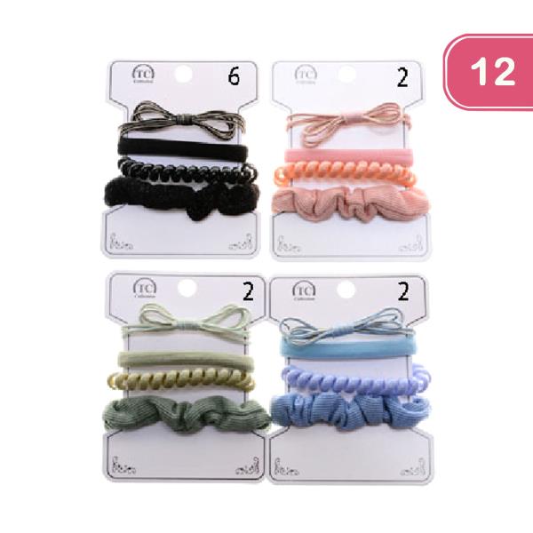 TWISTER SET FASHION SCRUNCHIES (12 UNITS)