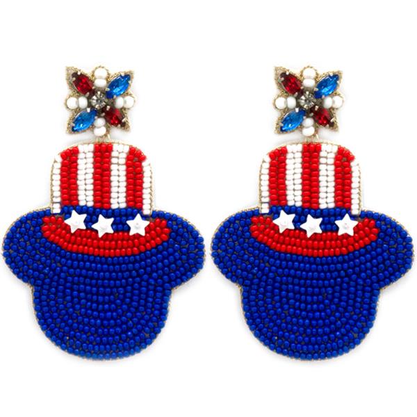 SEED BEAD USA EARS DANGLE EARRING