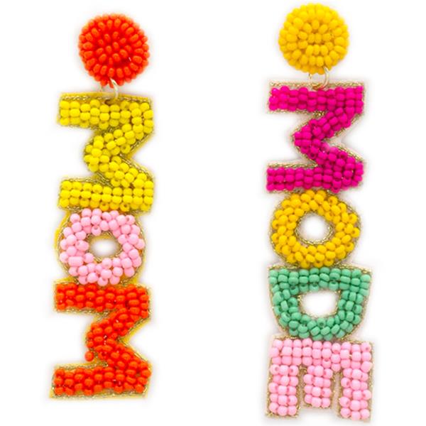 MOM MODE SEED BEAD DANGLE EARRING