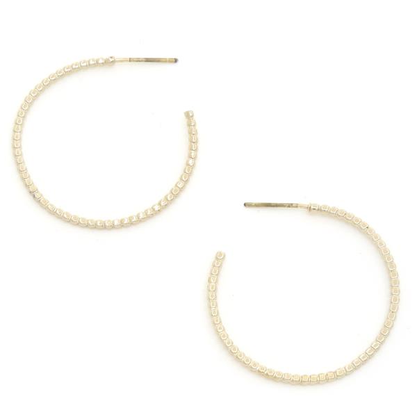DAINTY BEAD OPEN HOOP EARRING
