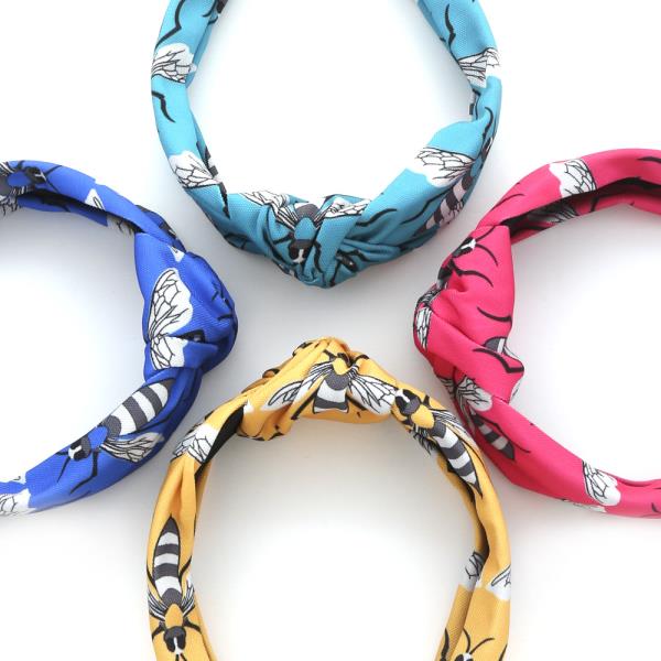BEE PATTERN KNOT HEADBAND