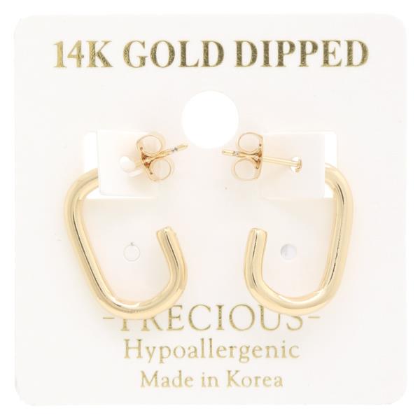 OPEN OVAL 14K GOLD DIPPED EARRING