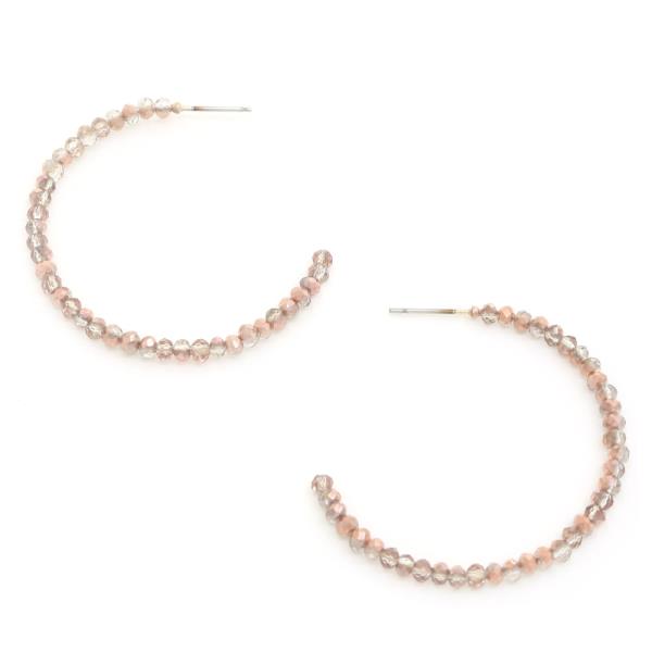 BEADED OPEN CIRCLE EARRING
