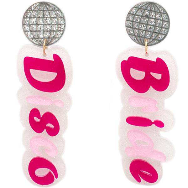 DISCO AND BRIDE DANGLE EARRING