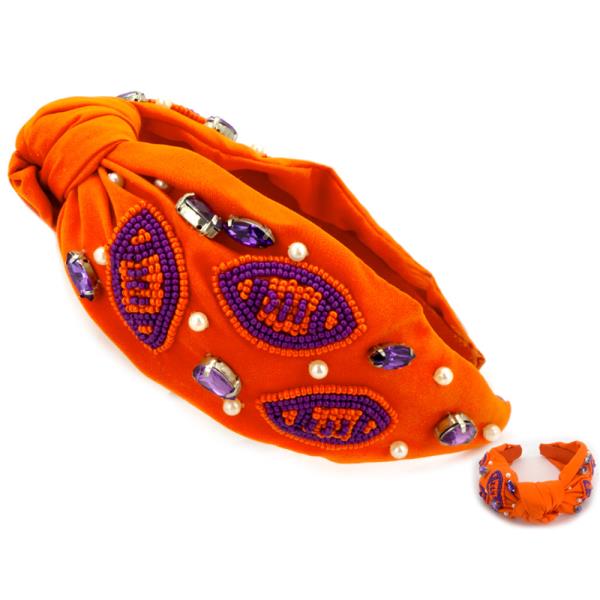 SEED BEAD FOOT BALL HEADBAND