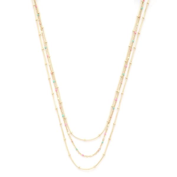 BEADED LAYERED NECKLACE