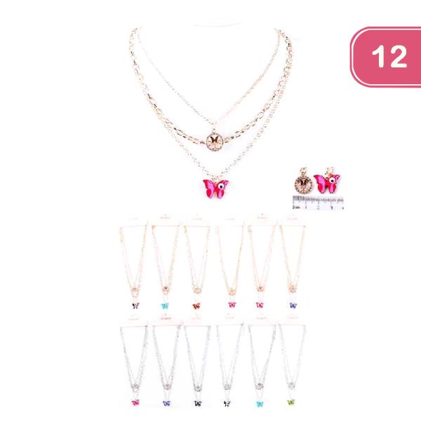 LAYERED BUTTERFLY NECKLACE (12 UNITS)