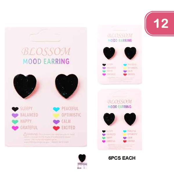 HEART MOOD EARRING (12 UNITS)