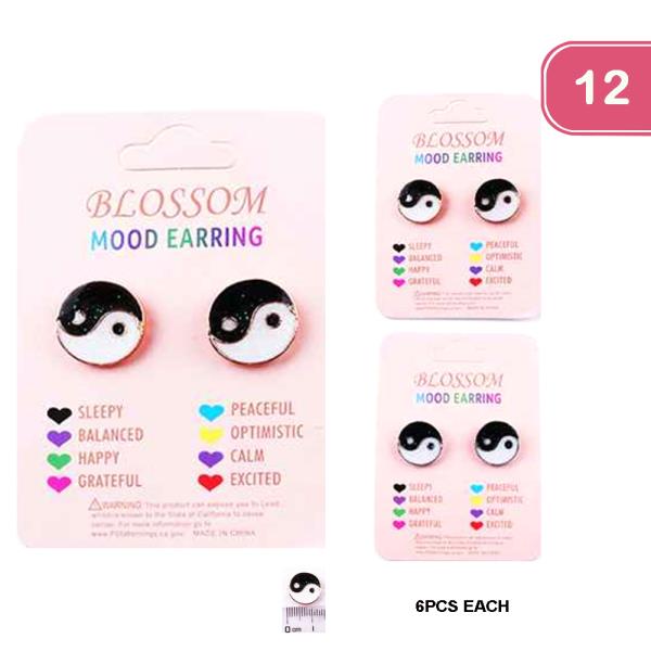 YING YANG MOOD EARRINGS (12 UNITS)