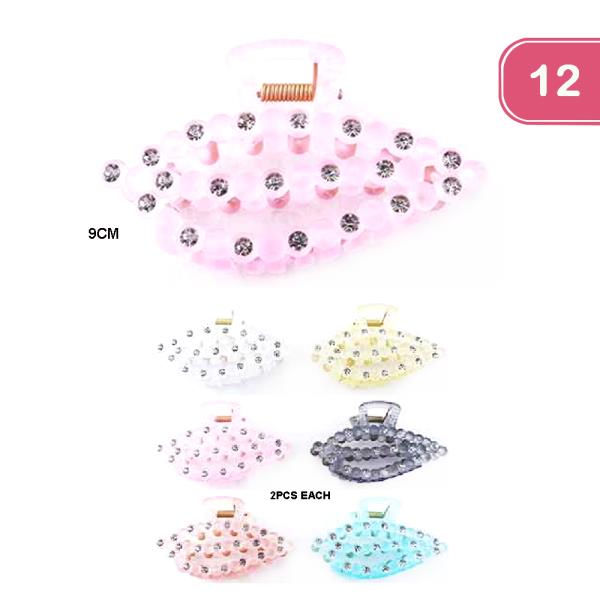 RHINESTONE HAIR CLIP (12 UNITS)