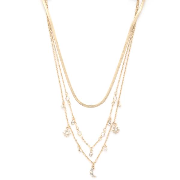 SODAJO MOON STAR CHARM LAYERED NECKLACE