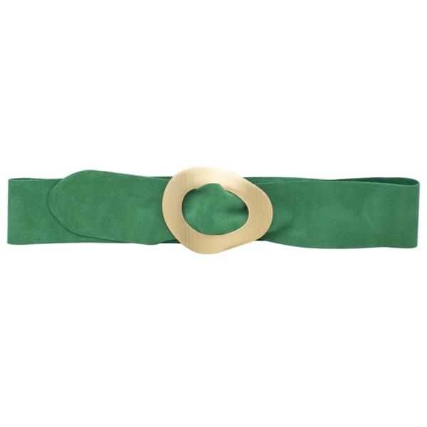 OVAL METAL GENUINE LEATHER BELT