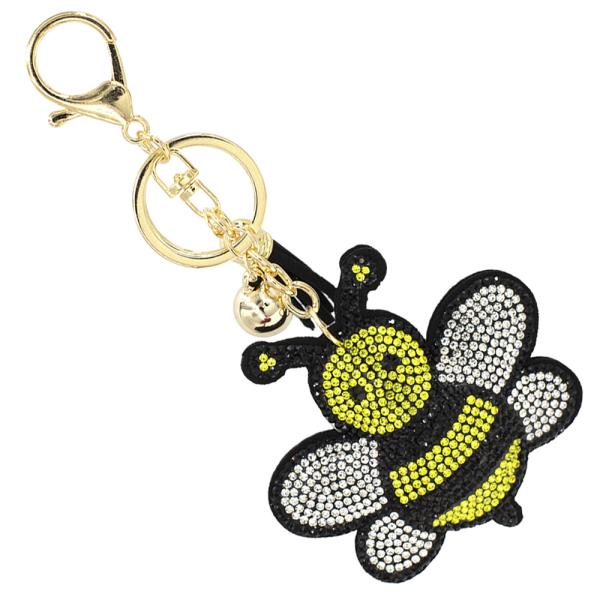 RHINESTONE FAT BEE KEYCHAIN