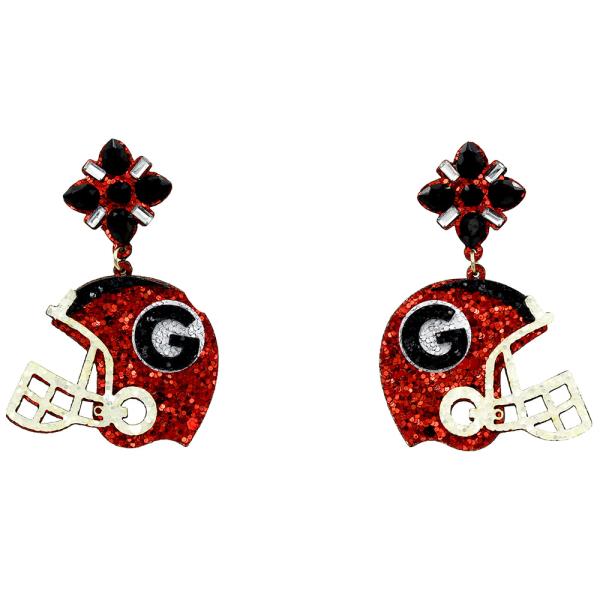 GLITTER FOOTBALL HELMET EARRING