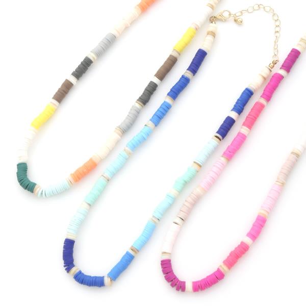 RUBBER DISC BEAD NECKLACE