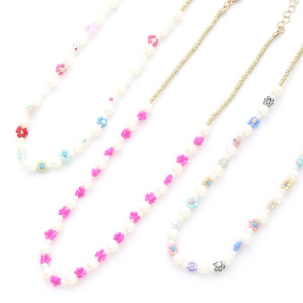 FLOWER BEADED NECKLACE