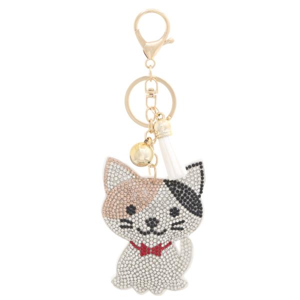 KITTY RHINESTONE KEYCHAIN