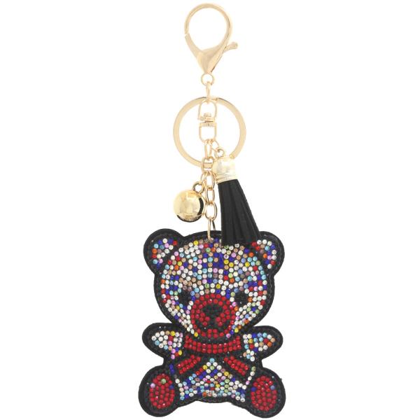 TEDDY BEAR RHINESTONE KEYCHAIN