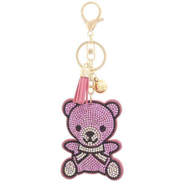 TEDDY BEAR RHINESTONE KEYCHAIN