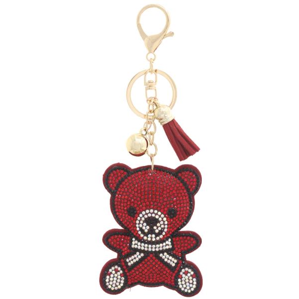 TEDDY BEAR RHINESTONE KEYCHAIN