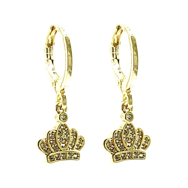 DAINTY CROWN HOOP EARRING
