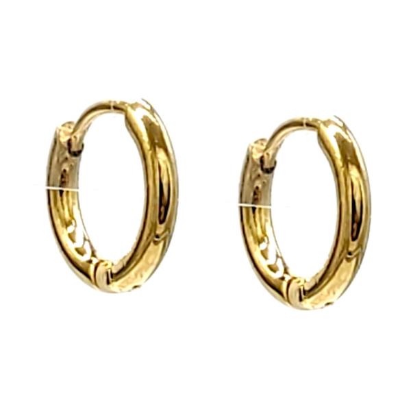 STAINLESS STEEL HUGGIE HOOP EARRINGS
