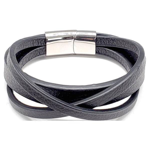 CRISS CROSS PU LEATHER MAGNETIC BRACELET