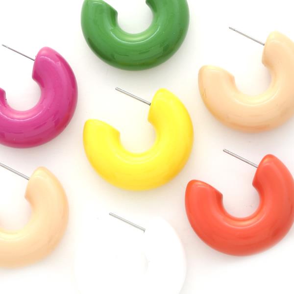 COLOR METAL PIPE EARRING
