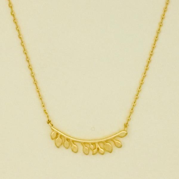 LEAF CURVE BAR NECKLACE
