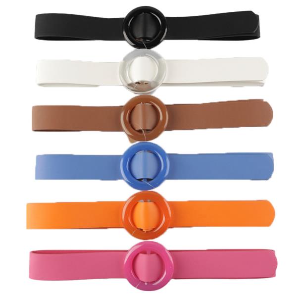 FASHION ACRYLIC ROUND BUCKLE BELT