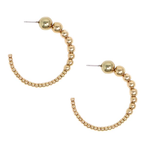 CCB BALL BEADED HOOP EARRING