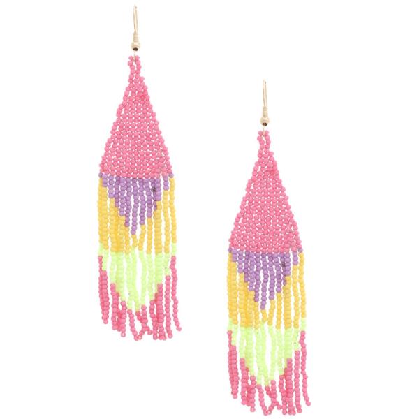 TRIANGLE SEED BEAD DANGLE EARRING