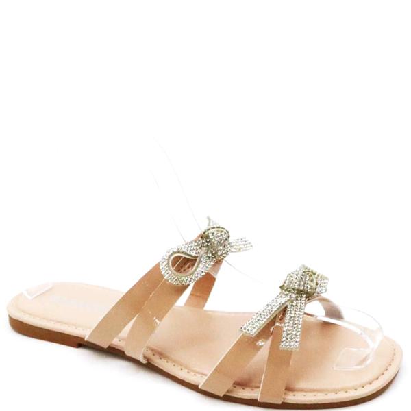 RHINESTONE BOW SLIDE 18 PAIRS