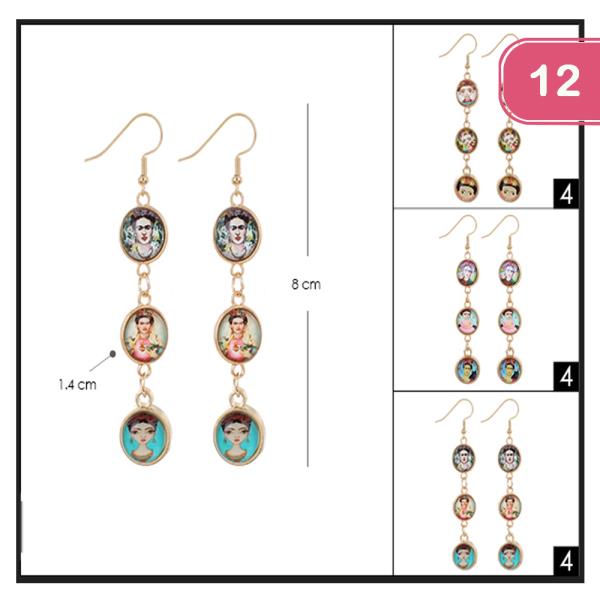 FRIDA KAHLO DANGLE EARRING (12 UNITS)