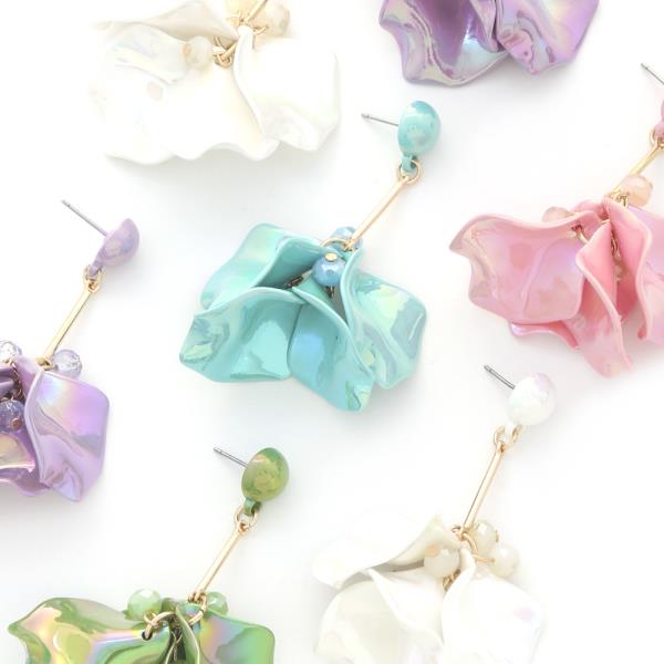 FLOWER BAR DROP EARRING