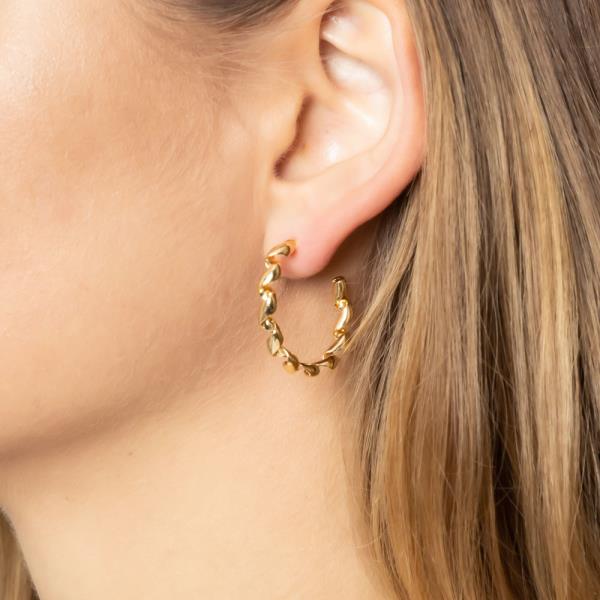 14K GOLD/WHITE GOLD DIPPED POST HOOP