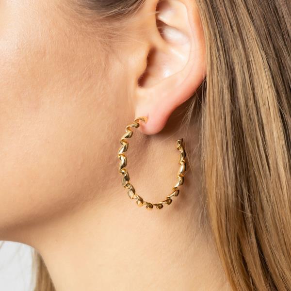 14K GOLD/WHITE GOLD DIPPED POST HOOP