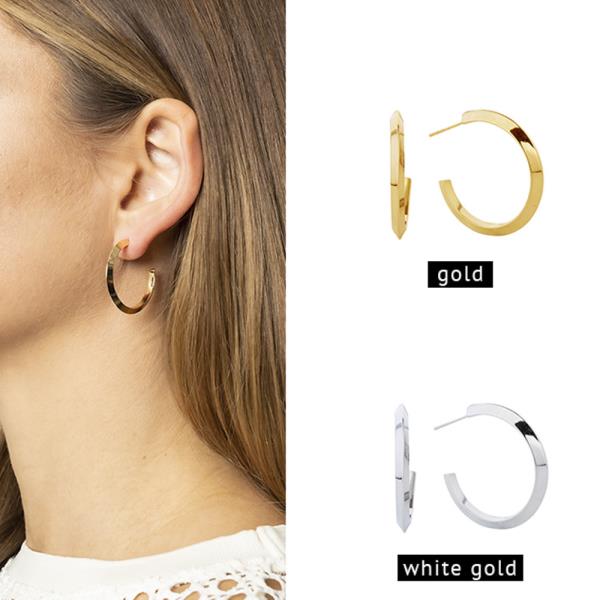 14K GOLD/WHITE GOLD DIPPED POST EARRING