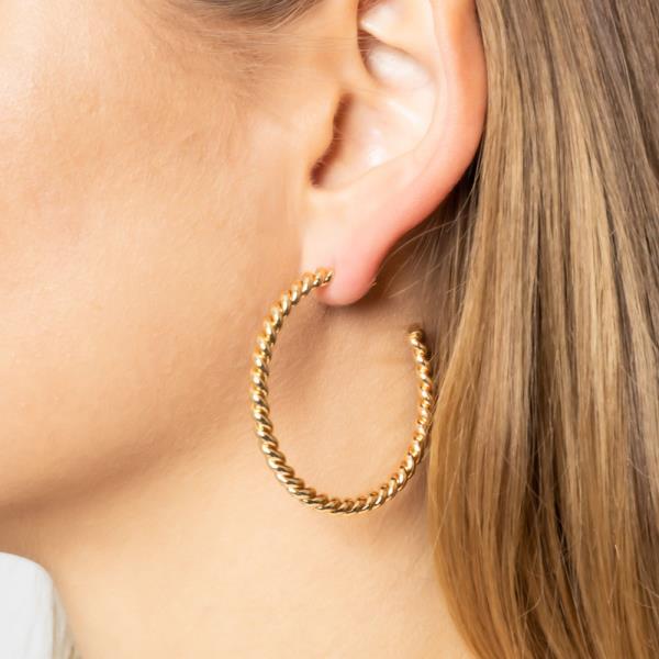 14K GOLD/WHITE GOLD DIPPPED POST HOOP