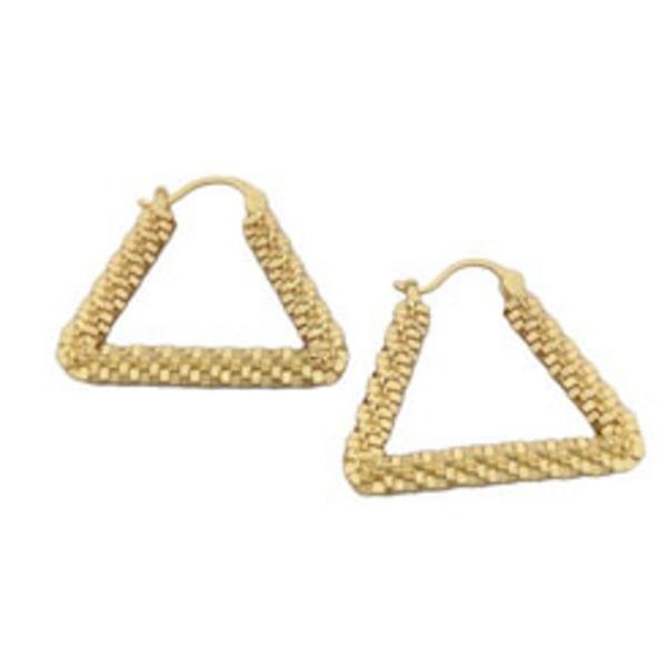 14K GOLD/WHITE GOLD DIPPED HUGGIE HOOP