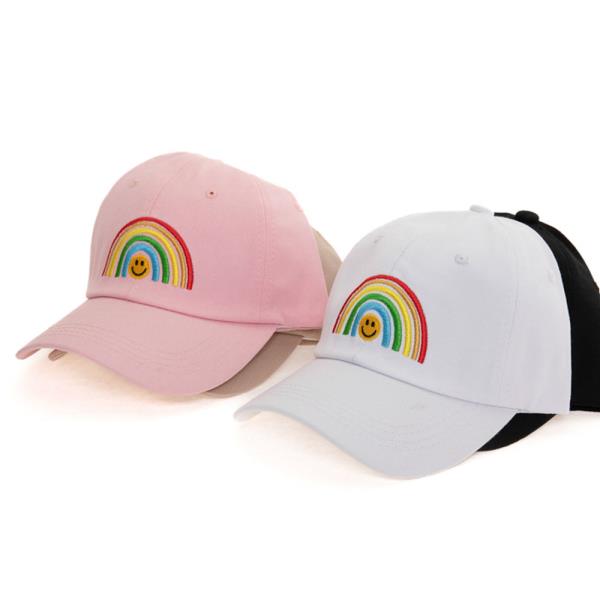 HAPPY FACE RAINBOW BALL CAPS