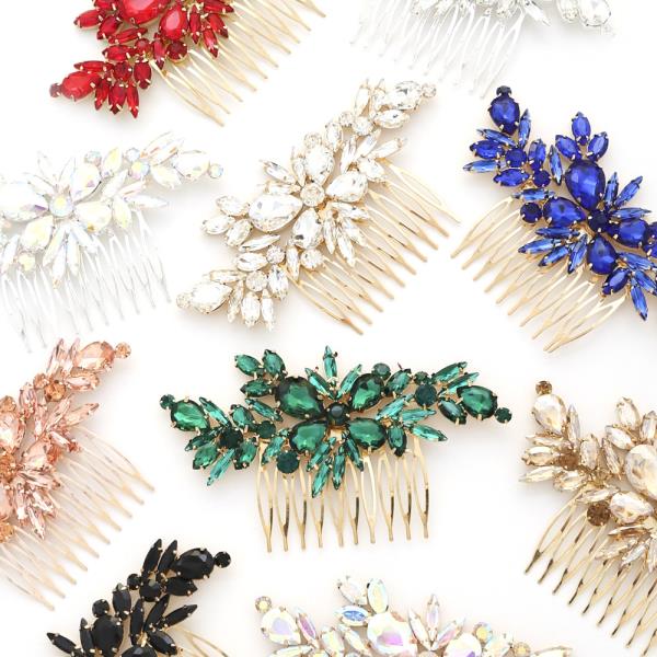 FLOWER RHINESTONE HAIR COMB