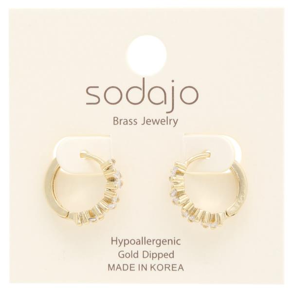 SODAJO RHINESTONE HUGGIE EARRING