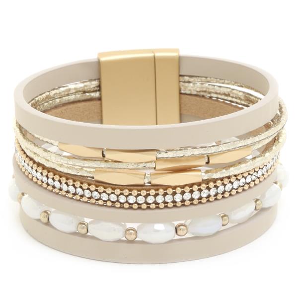BEADED LAYERED MAGNETIC BRACELET