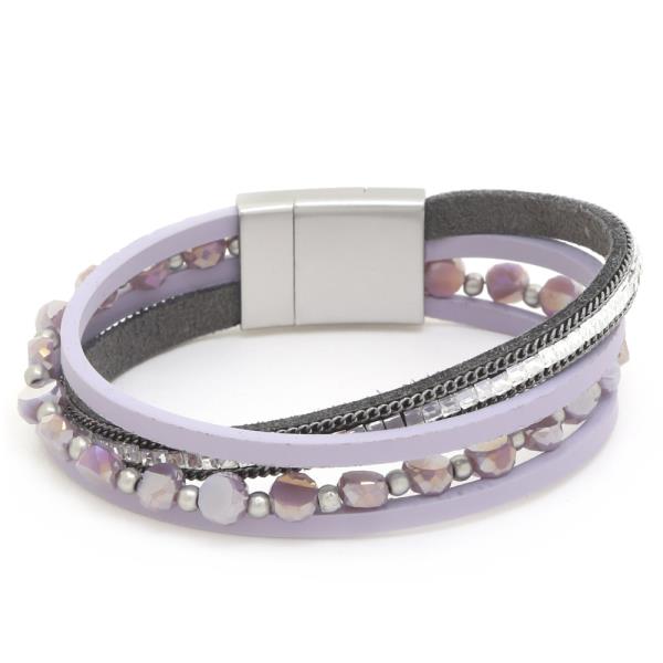 BEADED LAYERED MAGNETIC BRACELET